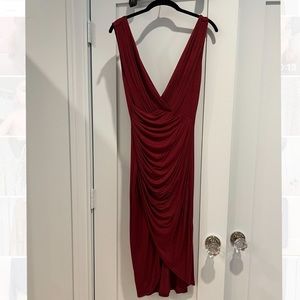 Burgundy wrap Lulu’s midi dress, size small